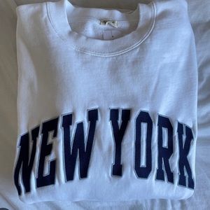 white new york brandy melville sweatshirt